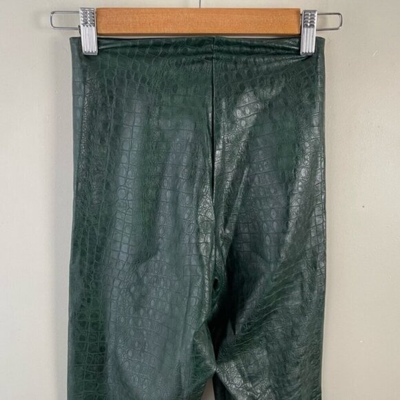 Commando Faux Leather Animal print Legging in moss snake green small slimming - Picture 6 of 11